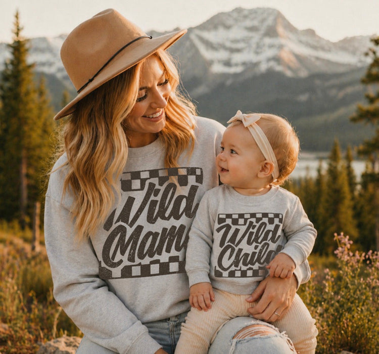 Mama & Mini Matching Sweatshirts - Wild Child Hippo Boutique
