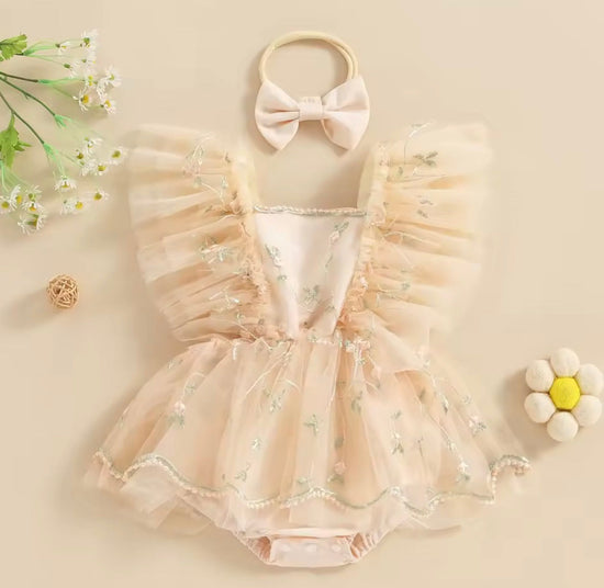 Floral Sleeveless Baby Romper Dress Hippo Boutique