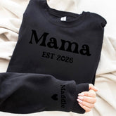 Custom Mama Sweatshirt with children’s name on sleeve Hippo Boutique