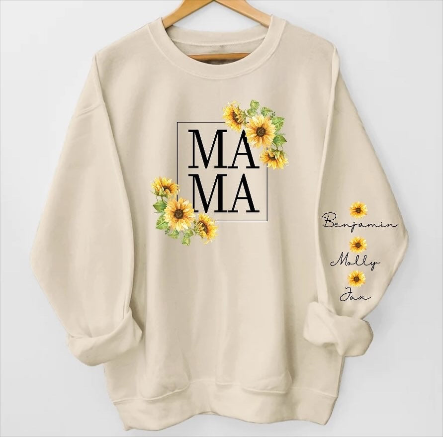 Sunflower Mama & Mini matching Baby Sweatshirt Romper bodysuit & Crewneck Hippo Boutique