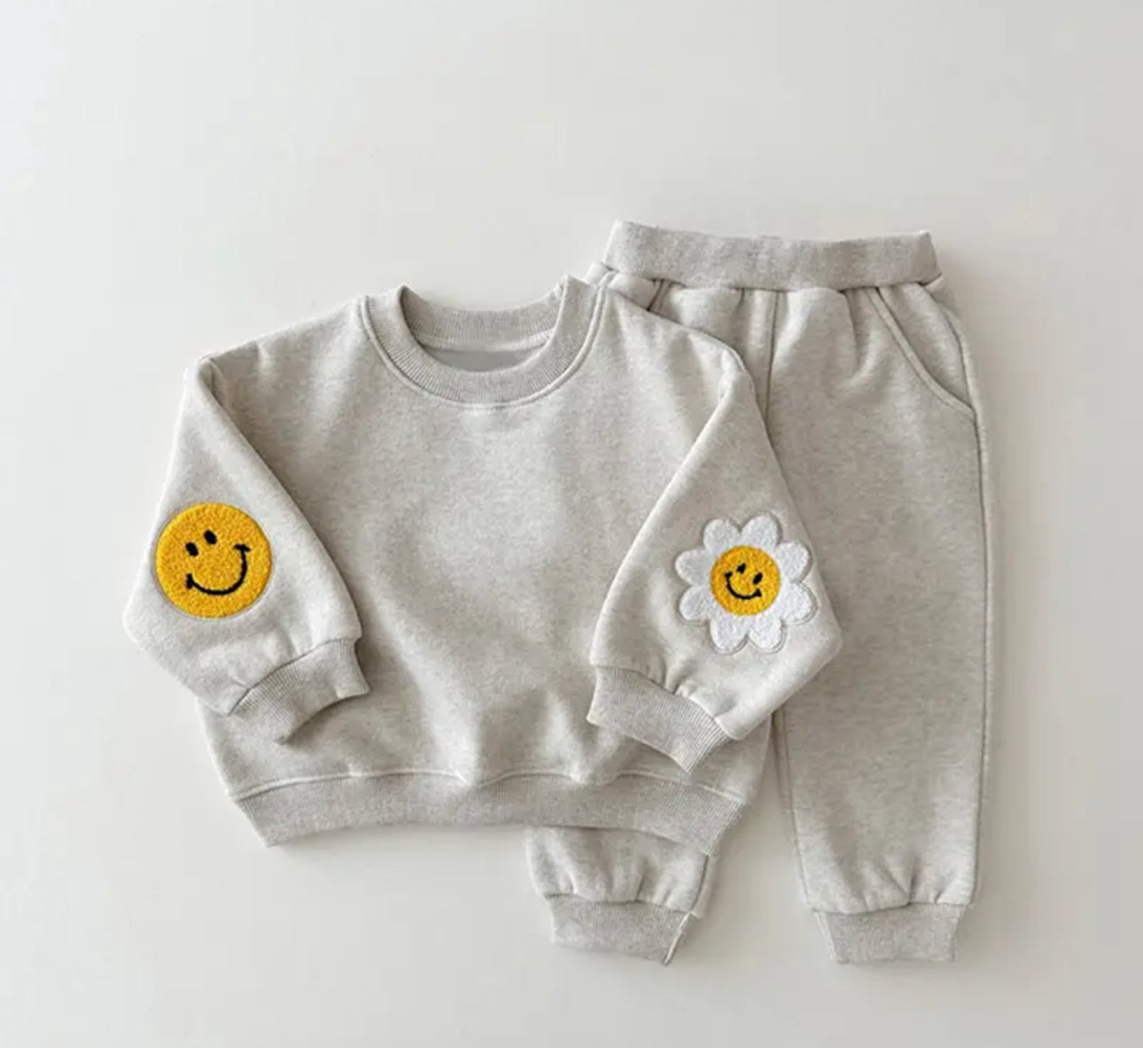 Smile Patch baby & toddler sweatshirt outfit set Hippo Boutique