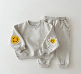 Smile Patch baby & toddler sweatshirt outfit set Hippo Boutique