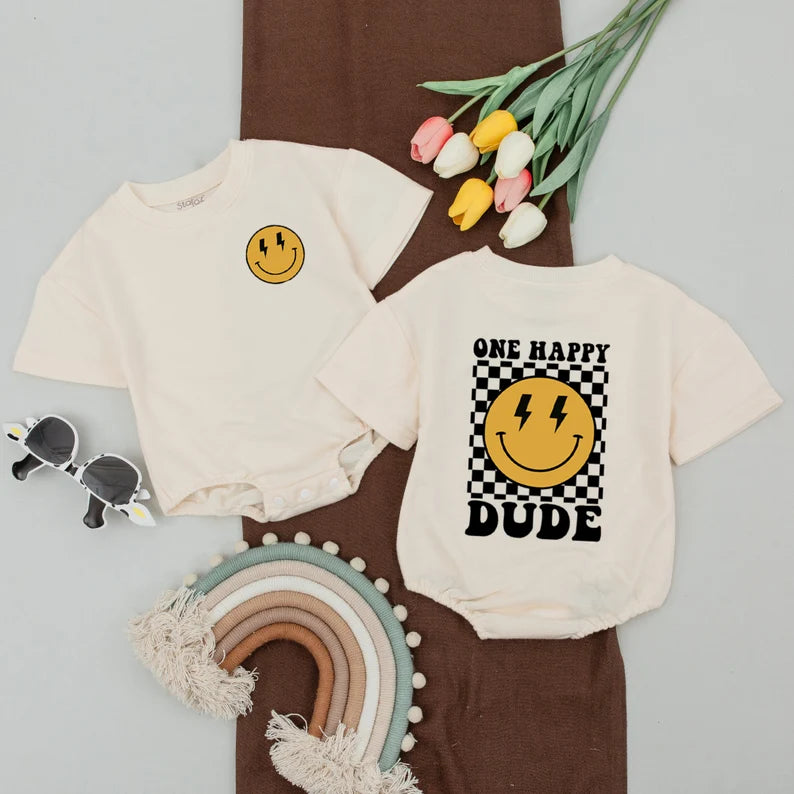 One Happy Dude Matching Family Shirts & Romper Hippo Boutique