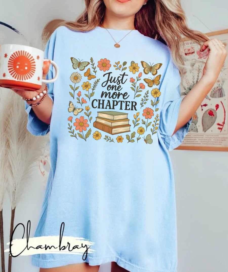 Bookish One More Chapter Floral Women’s T-Shirt Hippo Boutique