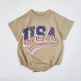 USA Baby t-shirt bubble romper bodysuit Hippo Boutique