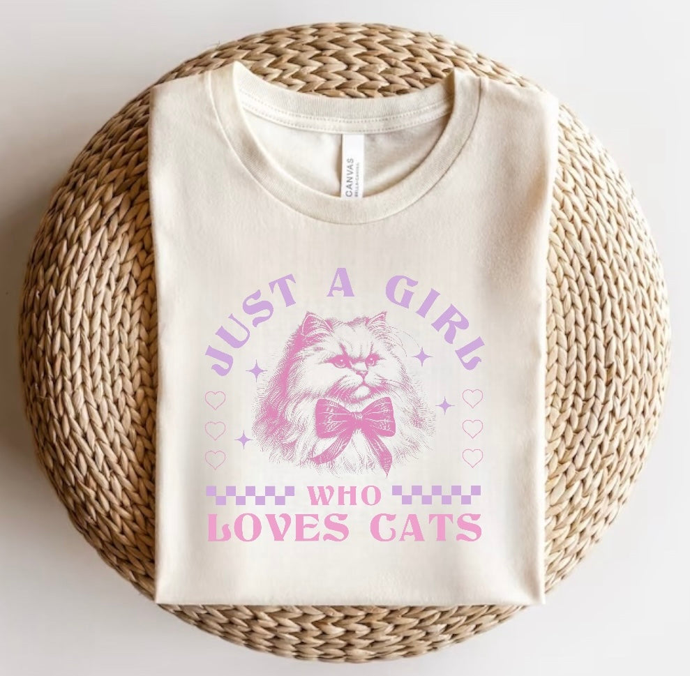 Just a girl who loves Cats Women’s T-Shirts Hippo Boutique
