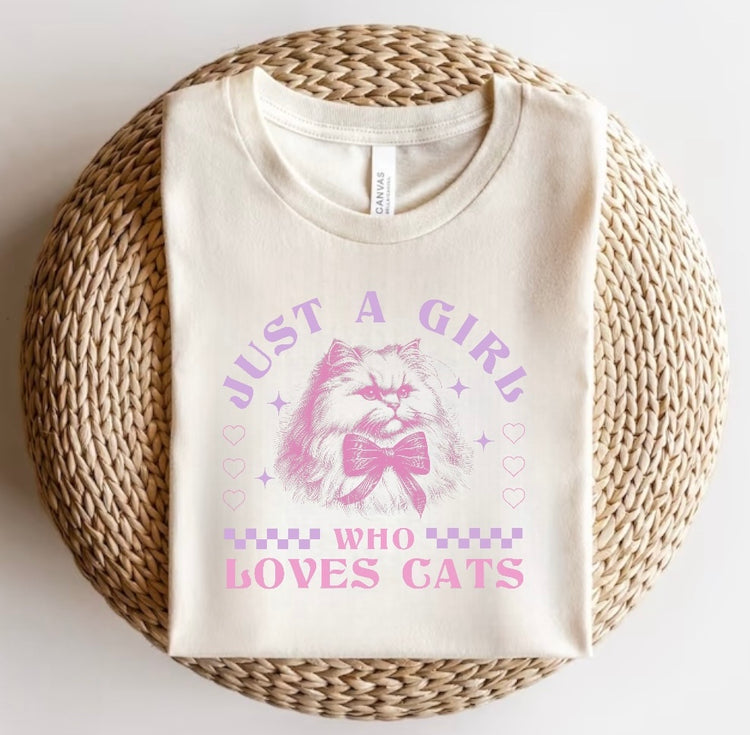 Just a girl who loves Cats Women’s T-Shirts Hippo Boutique