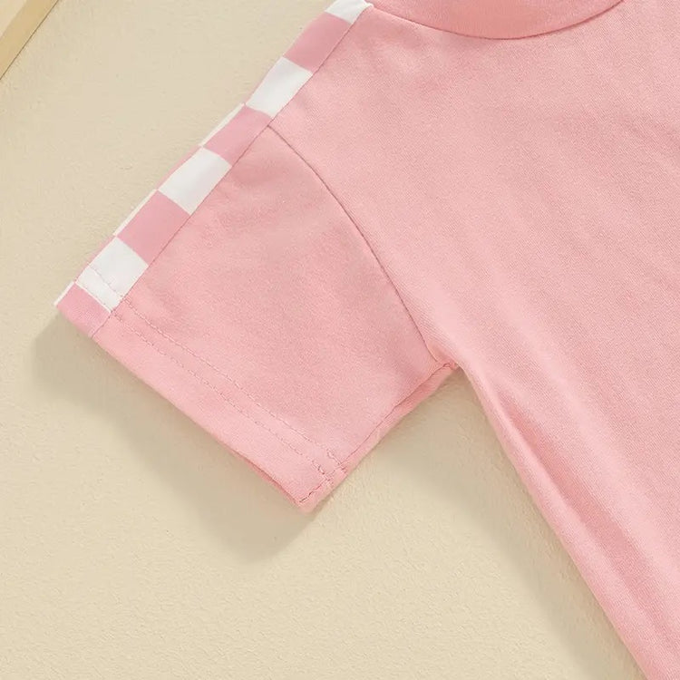 Checkered Baby T-Shirt & Shorts outfit Hippo Boutique