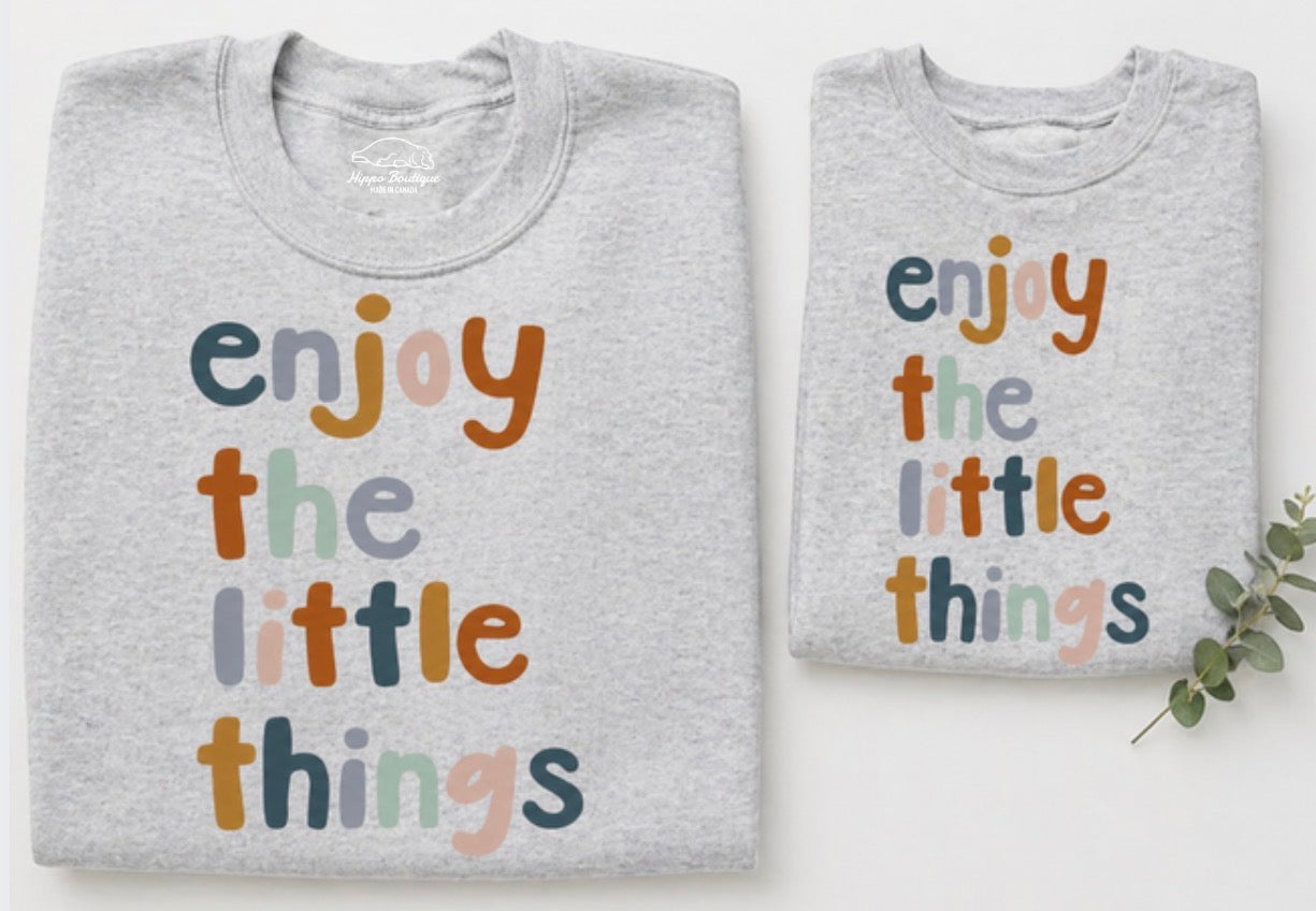 Mama & Mini Matching Sweatshirts - Enjoy the little things Hippo Boutique