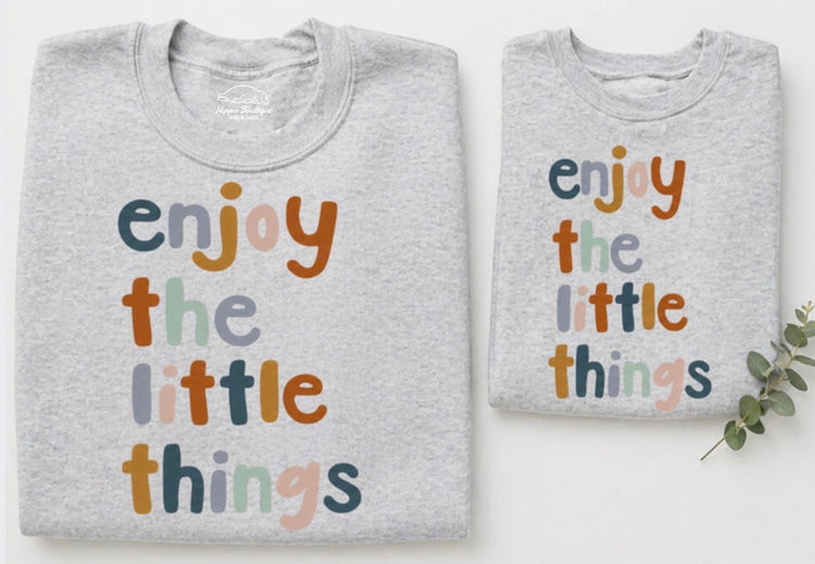Mama & Mini Matching Sweatshirts - Enjoy the little things Hippo Boutique