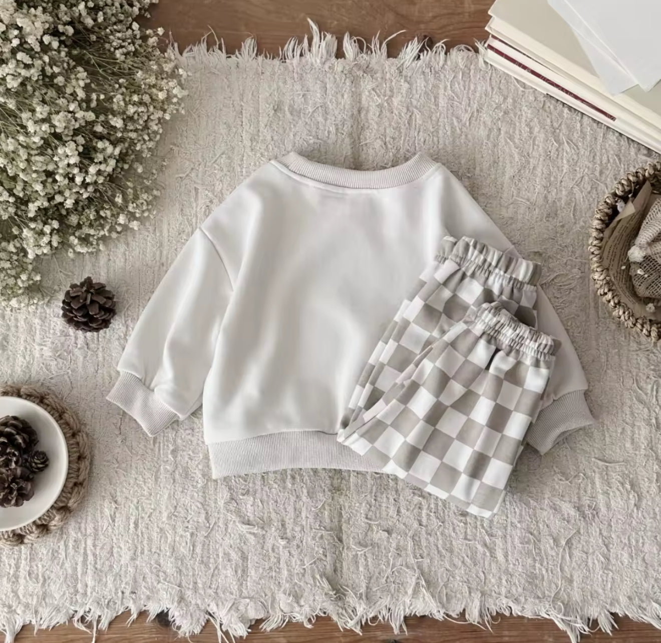 Baby & Toddler Checkered Jogger Set Hippo Boutique