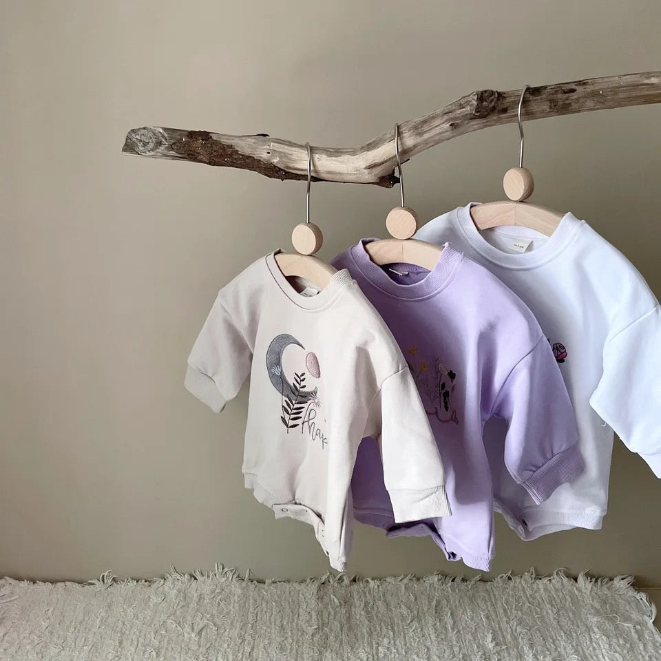 Embroidered Sweatshirt Romper Hippo Boutique