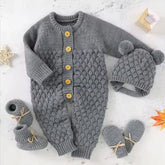 Baby Knit Bodysuit Set with Boots Hat & Mitts Hippo Boutique