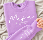 Cropped Sweatshirt - Custom Mama est with kids names Hippo Boutique
