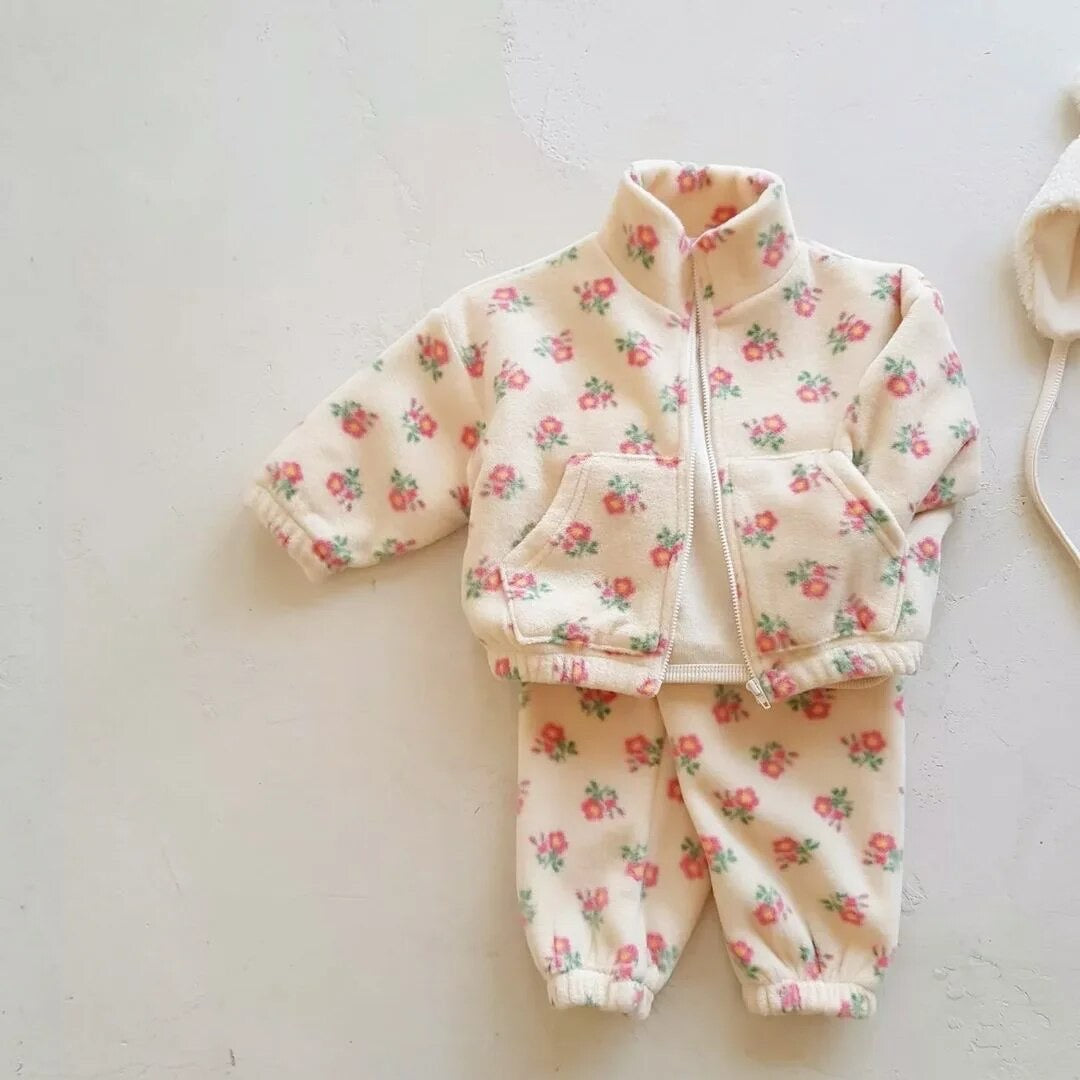Baby & Toddler Half Zip Flannel Outfit Hippo Boutique