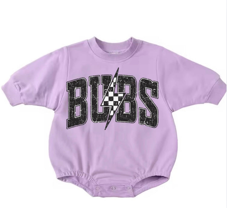 Bubble Sweatshirt Romper - Bubs Lightning Hippo Boutique