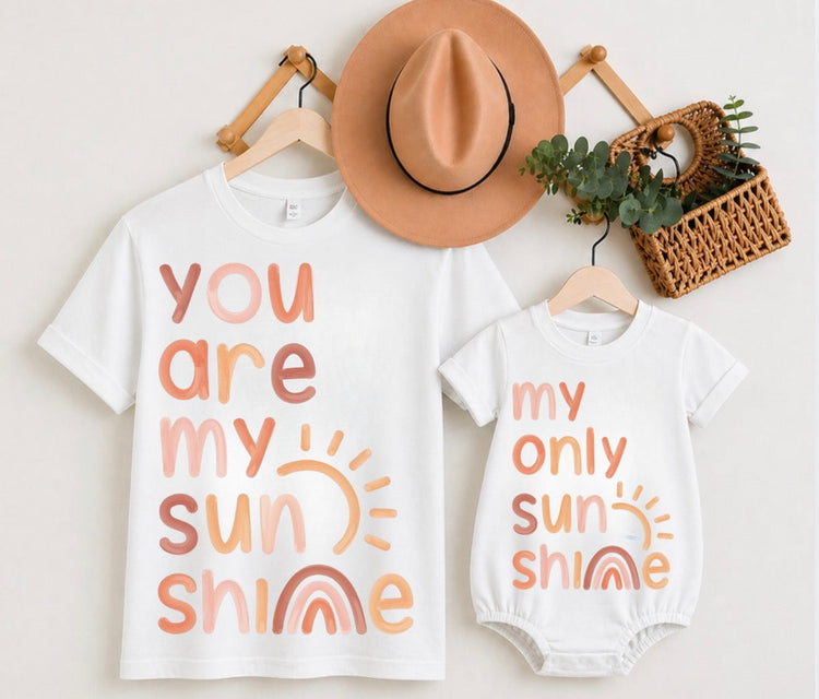 Mama & Mini Matching T-Shirts & Romper - You are my sunshine Hippo Boutique