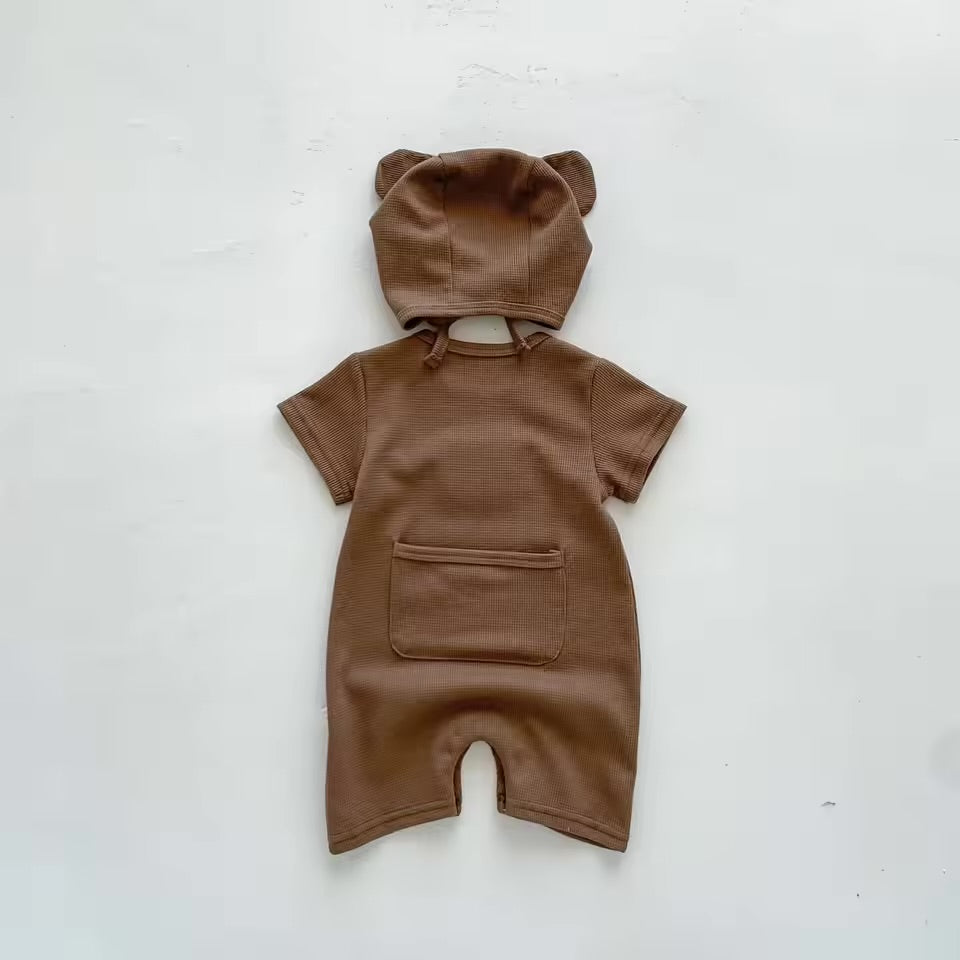 Bear Romper Bodysuit with Hat Hippo Boutique