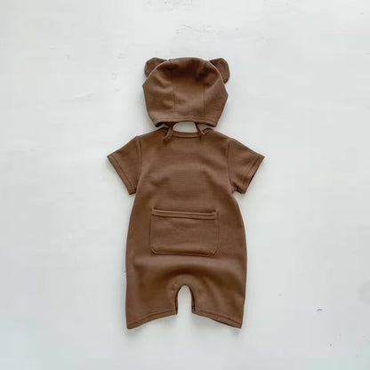 Bear Romper Bodysuit with Hat Hippo Boutique