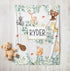 Forest Animals Baby Name Blanket Custom Hippo Boutique