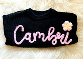 Personalied Name Newborn Baby & Kids Embroidered Knit Sweaters z Hippo Boutique
