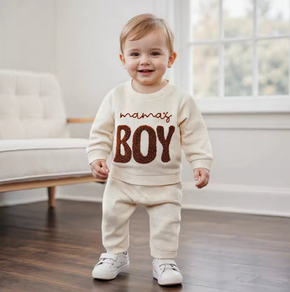 Baby Mamas Boy embroidered Outfit Hippo Boutique