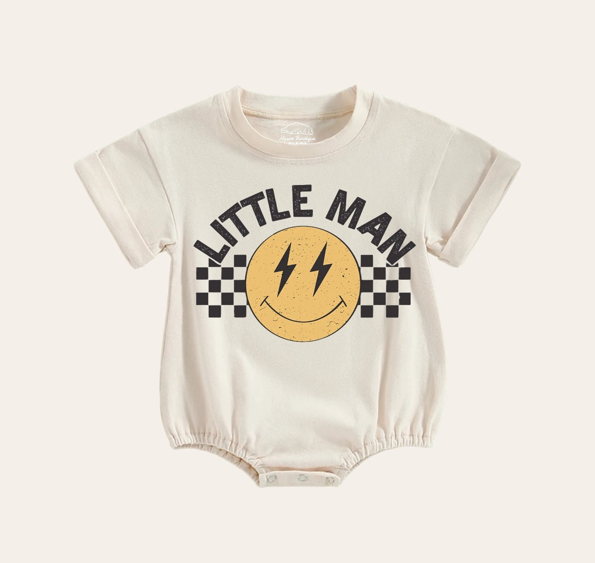 Little Man Baby & toddler Boy t-shirt bubble Romper Hippo Boutique