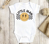 Little Man Retro Baby Boy Romper Bodysuit Hippo Boutique
