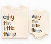 Mama & Mini Matching T-Shirts & Romper - Enjoy the little things Hippo Boutique