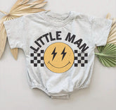 Little Man Baby & toddler Boy t-shirt bubble Romper Hippo Boutique