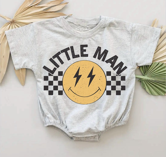 Little Man Baby & toddler Boy t-shirt bubble Romper Hippo Boutique