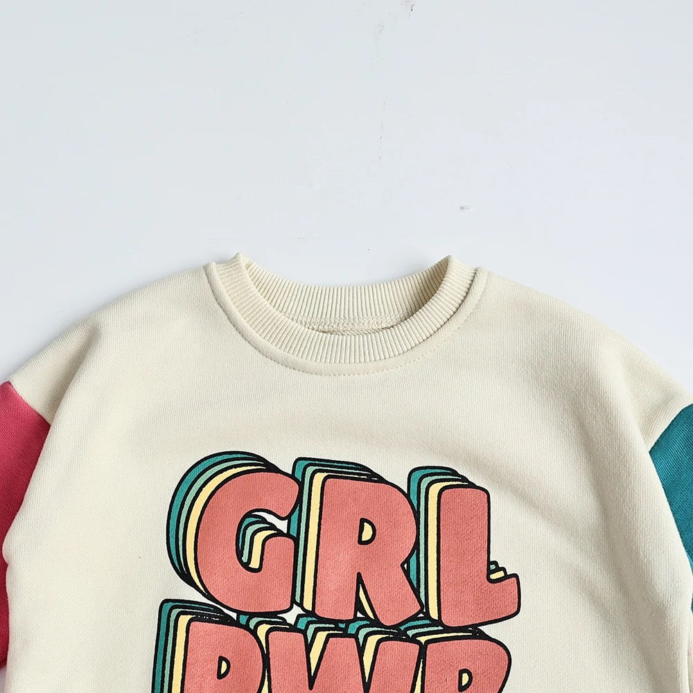 Girl Power French Terry Baby and newborn Sweatshirt Hippo Boutique