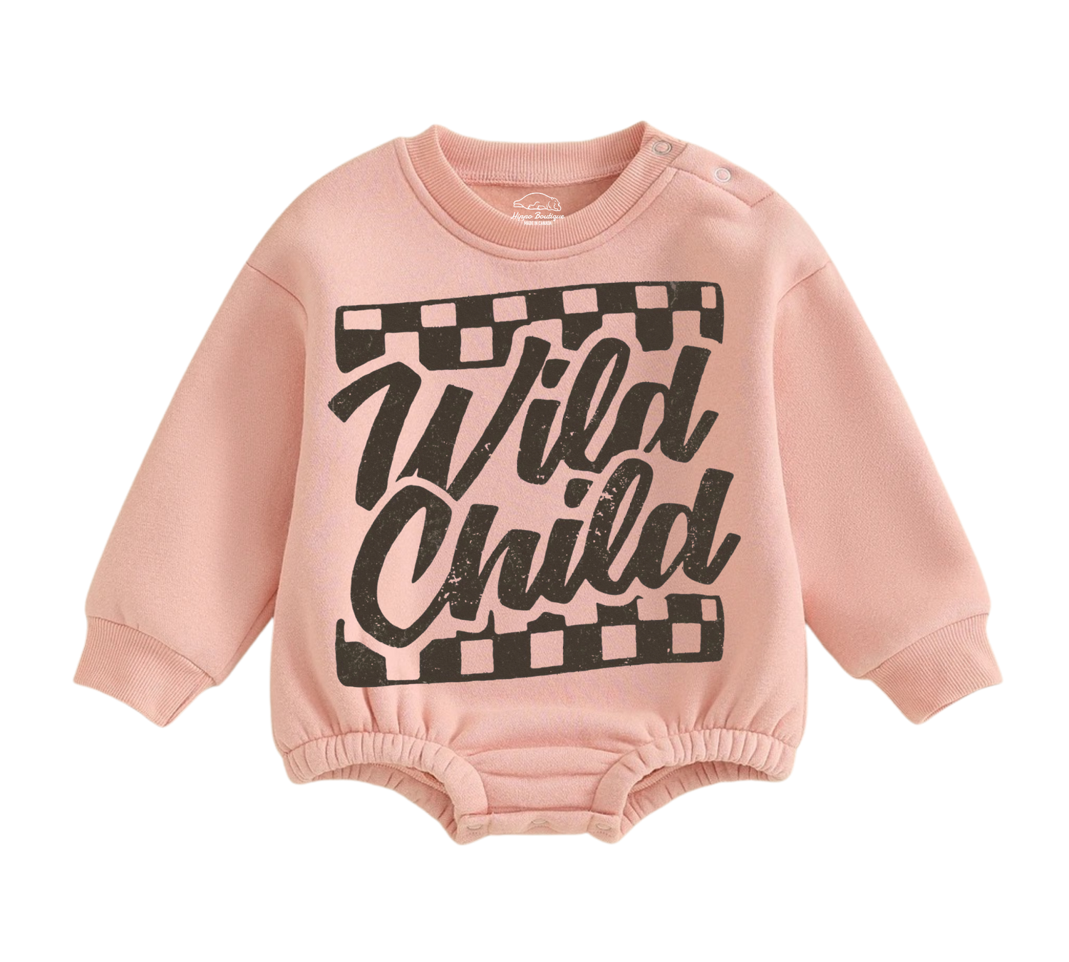 Soft warm fleece oversized Romper - Wild Child Hippo Boutique