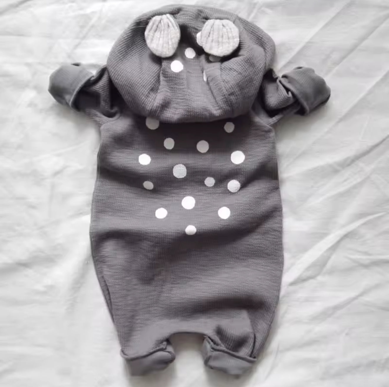 Baby Hooded Deer Print Zip up Romper Hippo Boutique