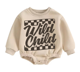 Soft warm fleece oversized Romper - Wild Child Hippo Boutique
