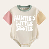 Aunties Little Bestie Color Block Baby T-Shirt Romper Hippo Boutique