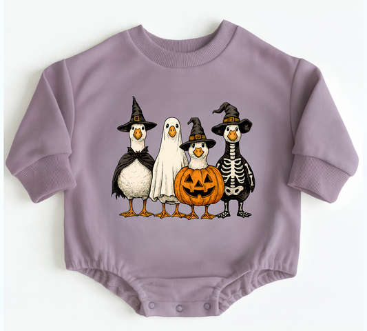 Ducks Halloween Baby Oversized Romper French Terry Hippo Boutique