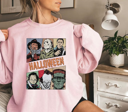 Halloween fleece crewneck Sweatshirts Horror Hippo Boutique