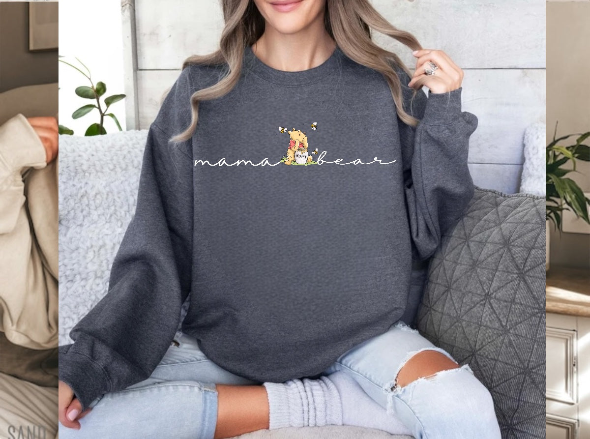 Mama Bear & Mini Bear matching Baby Sweatshirt Romper bodysuit & Crewneck Hippo Boutique