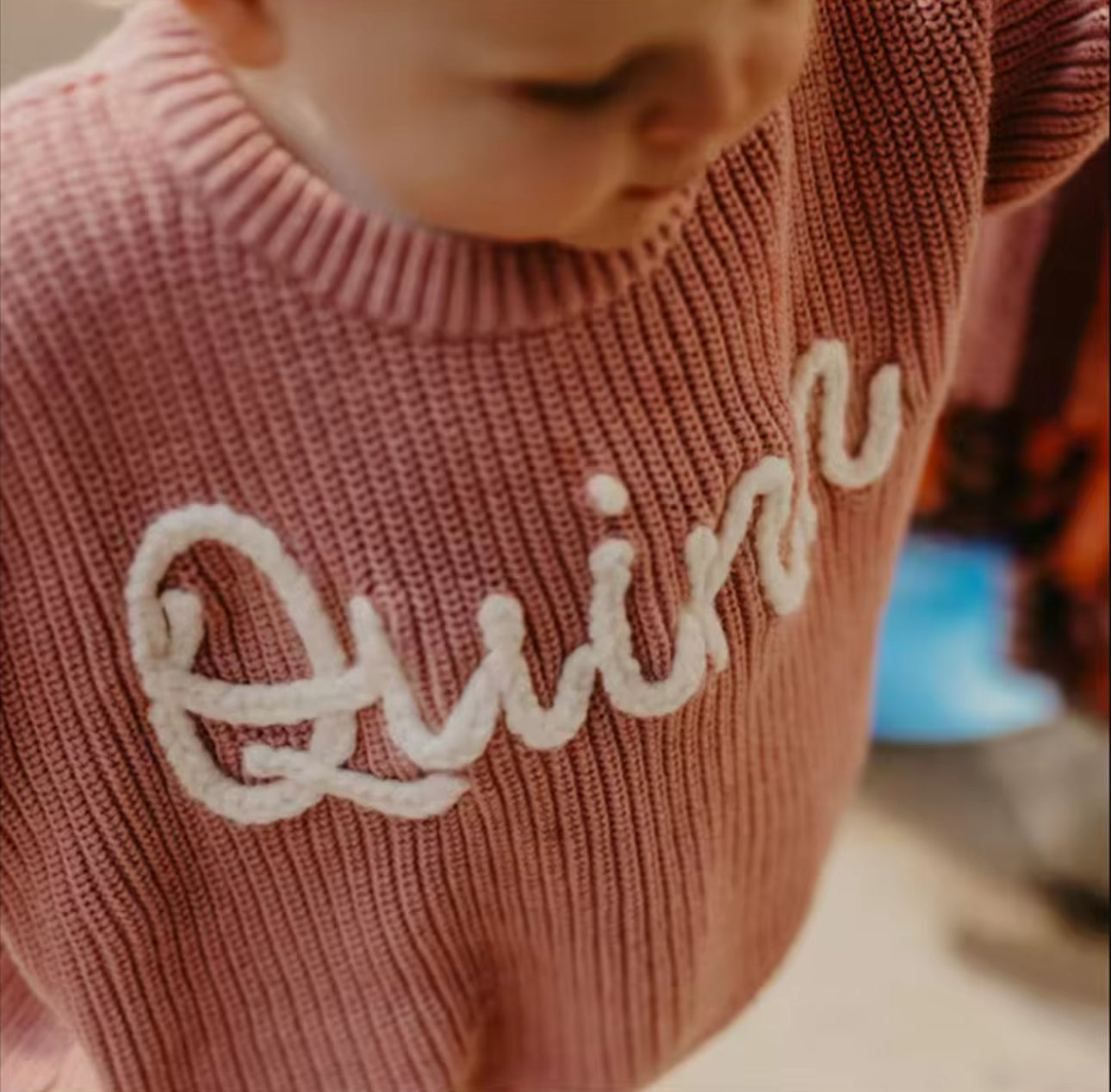Personalied Name Newborn Baby & Kids Embroidered Knit Sweaters z Hippo Boutique