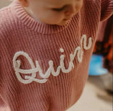 Personalied Name Newborn Baby & Kids Embroidered Knit Sweaters z Hippo Boutique