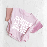 Aunties Little Bestie baby Color Block T-Shirt Bubble Romper Hippo Boutique