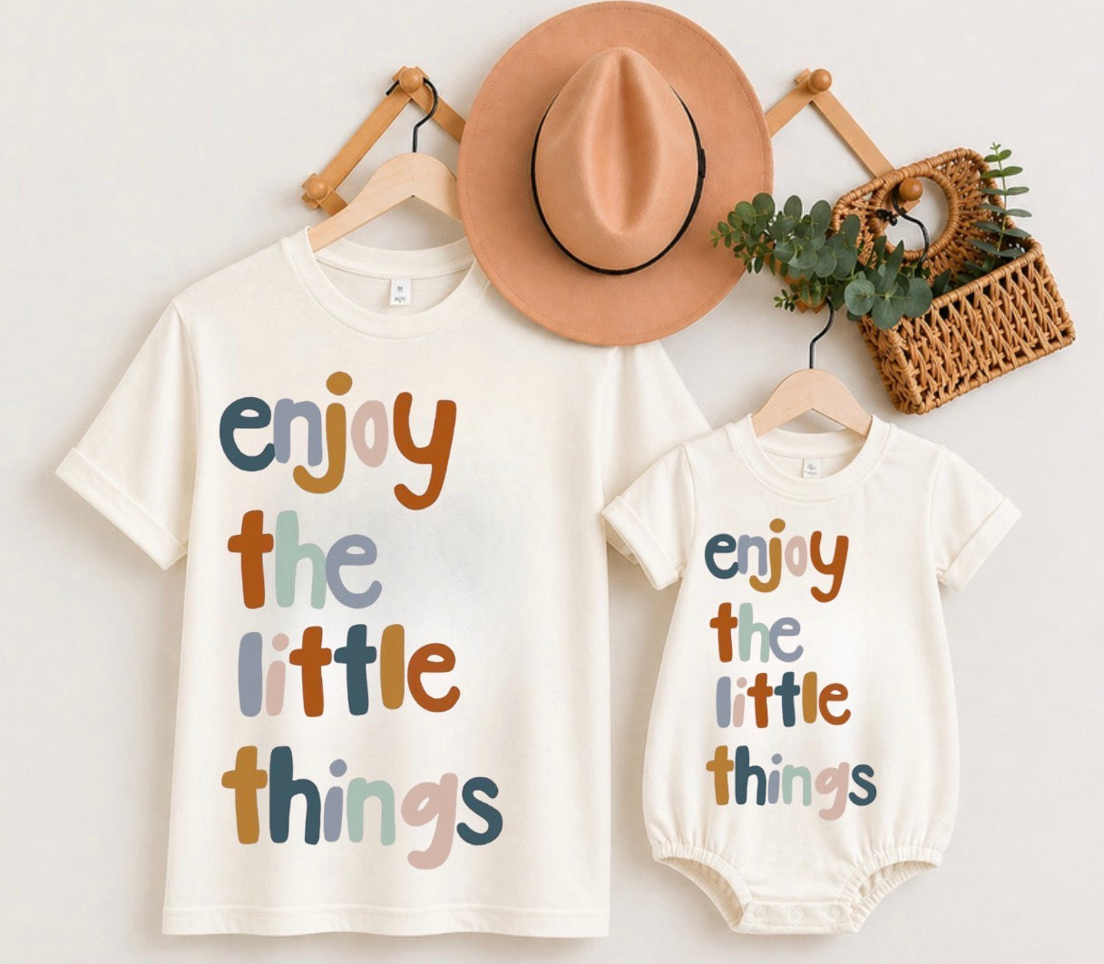 Mama & Mini Matching T-Shirts & Romper - Enjoy the little things Hippo Boutique