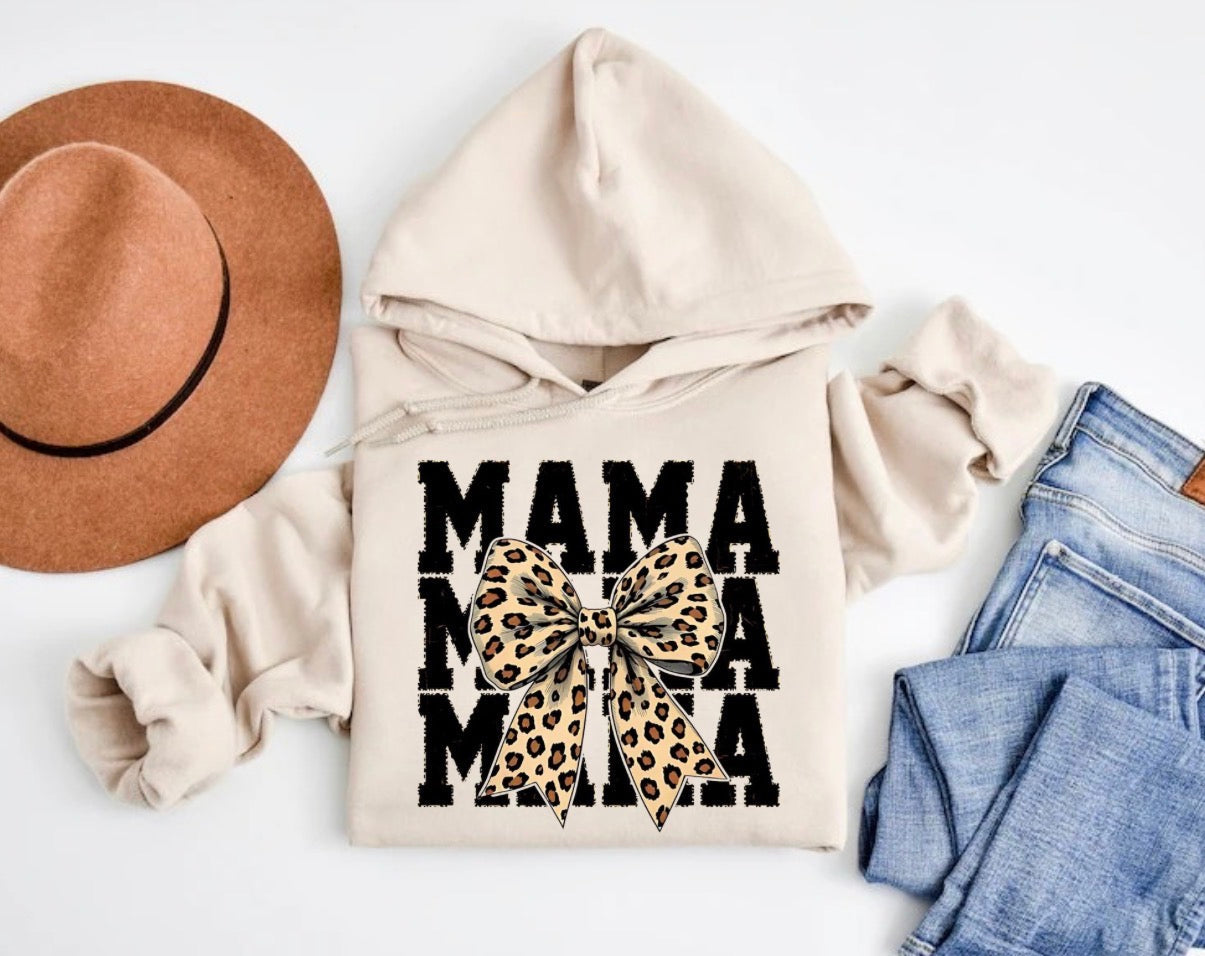 T-Shirts Sweatshirts & Hoodies - Leopard Bow Mama (Copy) Hippo Boutique