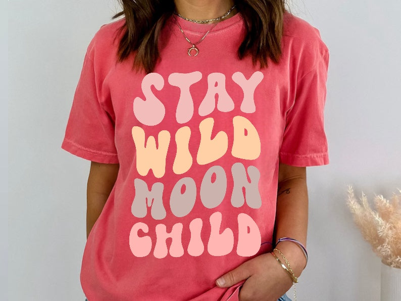 Stay Wild Moon Child Womens T-shirt Hippo Boutique
