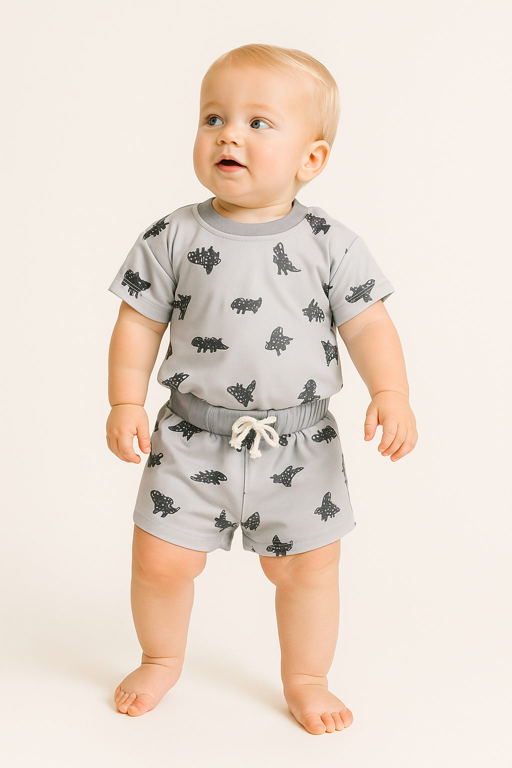 Lighting & Brown Checkered T-Shirt & Shorts outfit Hippo Boutique