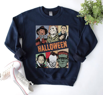 Halloween fleece crewneck Sweatshirts Horror Hippo Boutique