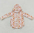 Pink Daisy Checkered Hooded Bubble Romper Hippo Boutique