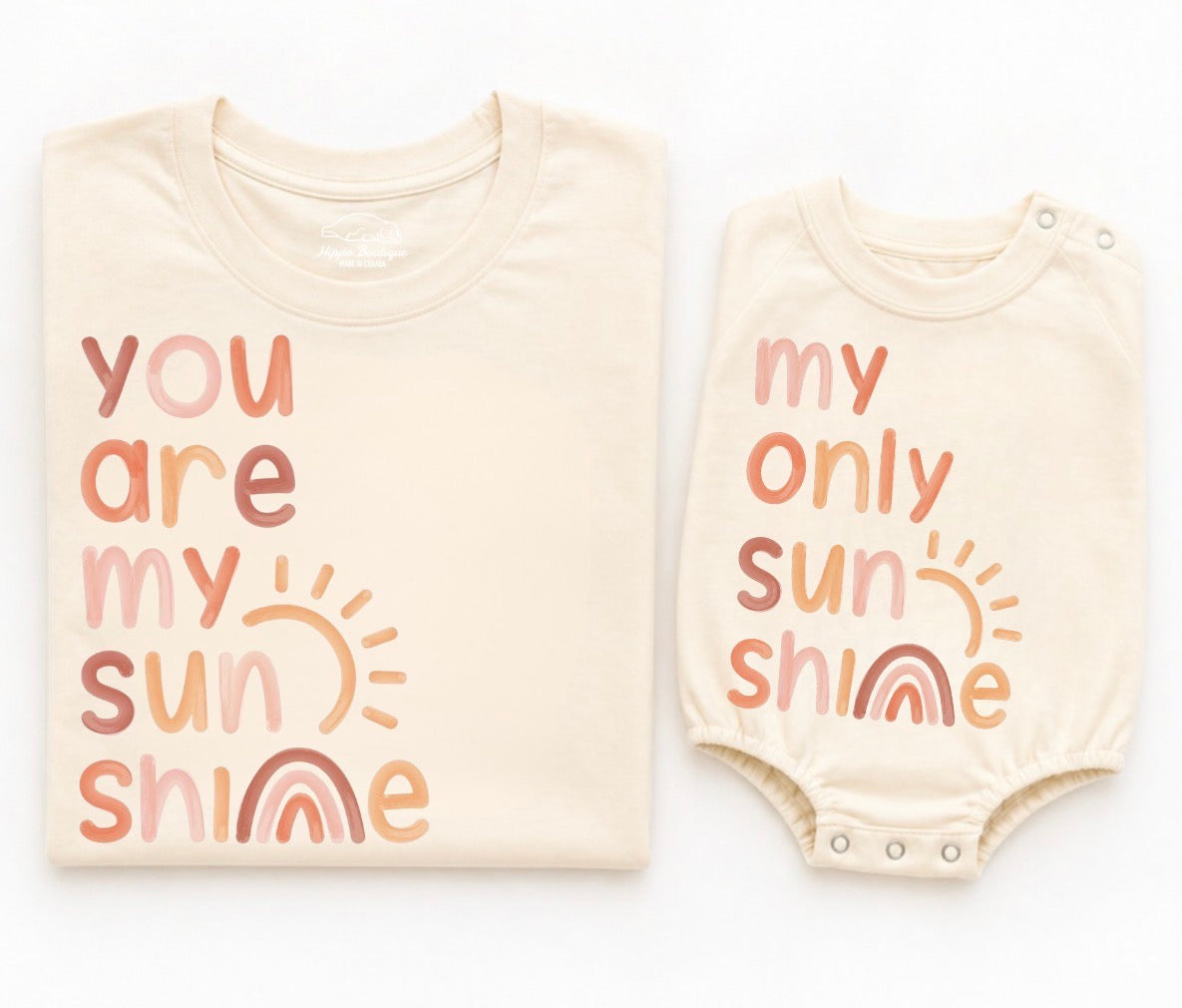 Mama & Mini Matching T-Shirts & Romper - You are my sunshine Hippo Boutique