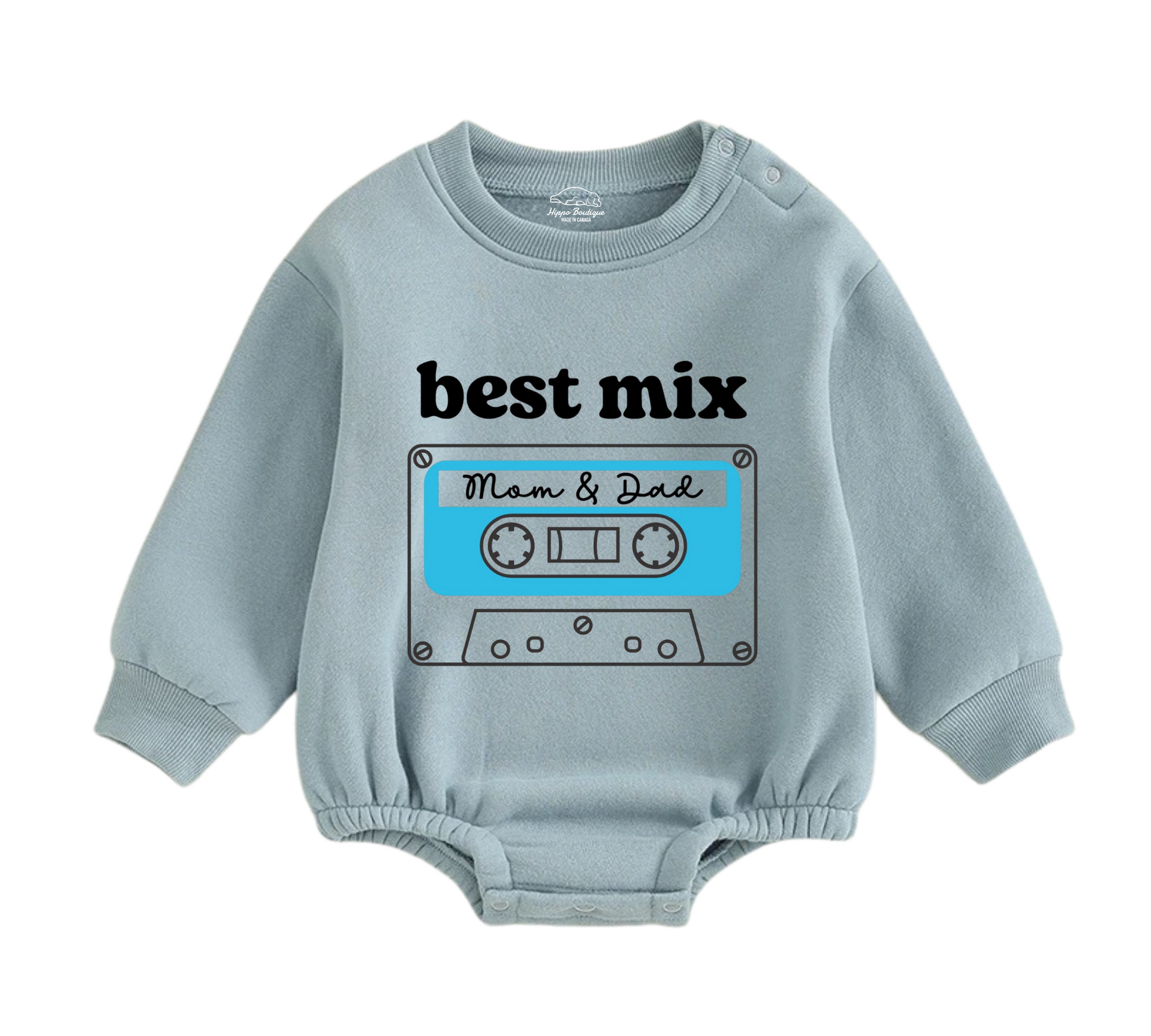 Soft warm fleece oversized Romper - Best Mix Tape Hippo Boutique